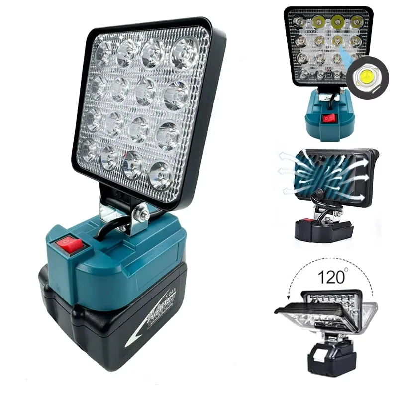 4-Zoll-Akku-LED-Arbeitsleuchte für Makita 14,4 V-18 V Li-Ionen-Akku Laterne Outdoor-Taschenlampe Campinglampe Notbeleuchtung