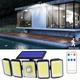 300 LED luci di inondazione con sensore di movimento per esterni alimentate ad energia solare telecomando 5 teste luci da parete di sicurezza solari dal tramonto all'alba 3 modalità di illuminazione