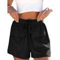 Pantaloni da tuta da donna pantaloncini estivi tinta unita