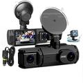 Telecamera per auto DVR con telecamera posteriore WIFI a 3 canali 1080P anteriore interna con visione notturna