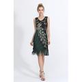 Vestito da ballo latino da donna con perline nappe paillettes poliestere senza maniche
