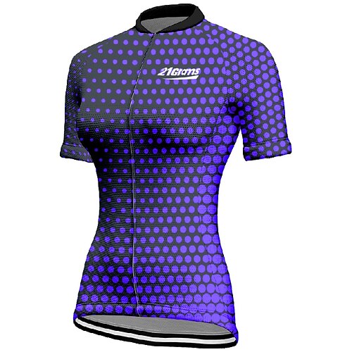 Damen Radtrikot Tupfen Kurzarm Fahhrad T-Shirt Trikot mit 3 Gesäßtaschen Mountainbike MTB Schnelltrocknend Anatomisches Design Feuchtigkeitsableitend Atmungsaktiv Sport Rosa Blau Dunkelgrün Bekleidung Image