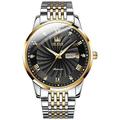 OLEVS 6630 Montre Mécanique de Luxe en Acier Inoxydable pour Homme avec Cadran Tourbillon Double Calendrier Montre de Poignet Automatique de Business