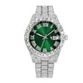 Montre à quartz de luxe pour homme style hip-hop entièrement en diamant montre-bracelet analogique en acier inoxydable cadeau pour petit ami