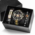 Montre à quartz de luxe pour hommes - Montre-bracelet analogique décontractée de marque supérieure bracelet étanche coffret cadeau pour hommes