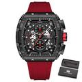 MINI FOCUS Montre chronographe à quartz pour homme avec calendrier lumineux et bracelet en silicone étanche - Marque de luxe haut de gamme