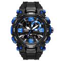 Montres-bracelets militaires SMAEL pour hommes double fuseau horaire étanches chronomètre 50 m montres de sport