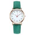 Montre à quartz décontractée en cuir pour femme avec petit cadran lumineux et simple