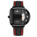 Montre à quartz tendance pour homme avec grand cadran et bracelet en cuir pour le sport et les loisirs