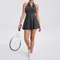 Tennis Dress One-Piece Jumpsuits Sports Fitness Pocket Golf Badminton Skorts Backless Slim