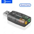 Scheda audio USB esterna Mini scheda audio Interfaccia USB a 3,5 mm Adattatore audio stereo HiFi per altoparlanti Cuffie per laptop Windows 7 8