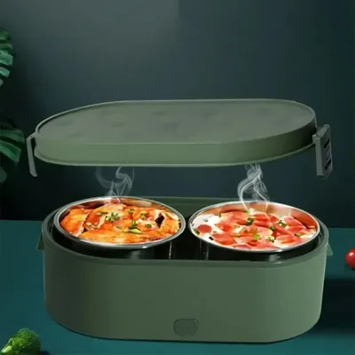 USB Electric Heated Lunch Boxes Stainless Steel Portable Food Warmer Car Home Portable Rice Cooker