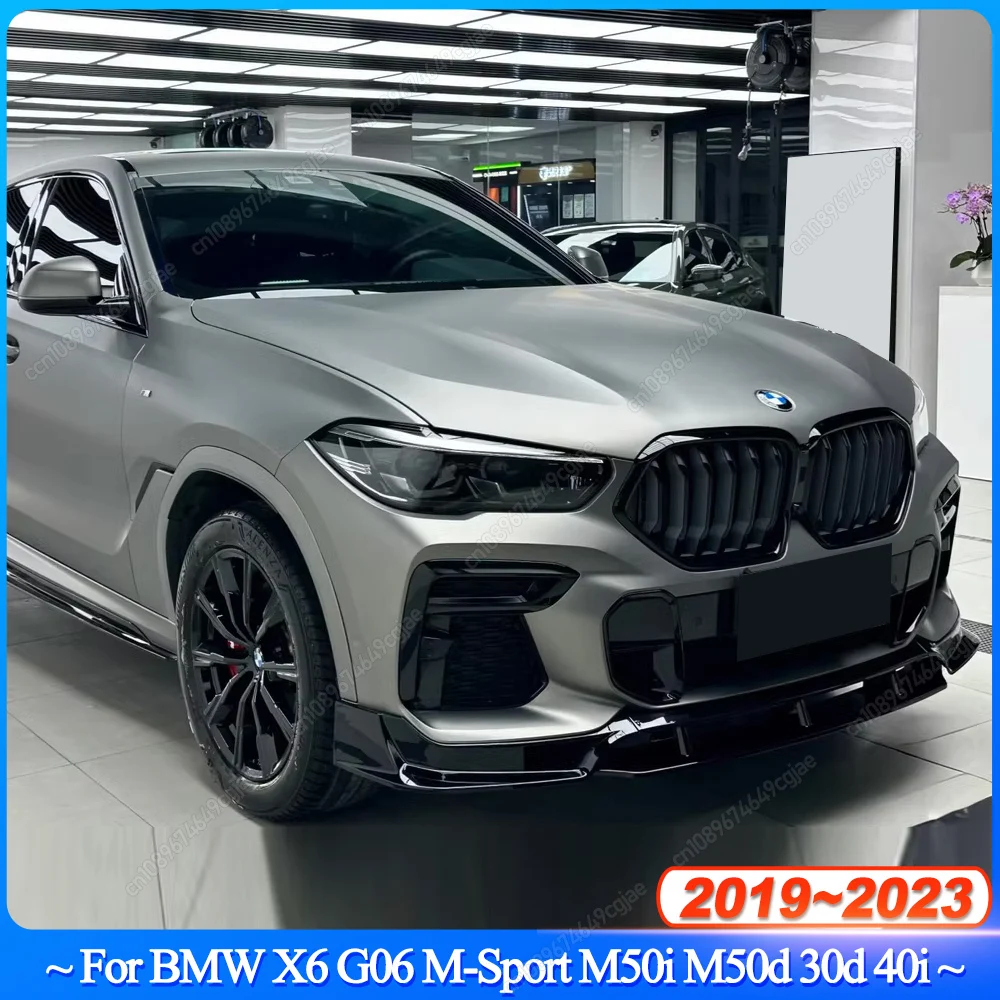 Per BMW X6 G06 M-Sport M50i M50d 30d 40i M-Sport 2019-2023 Paraurti Anteriore Spoiler Labbro Inferiore Splitter Lama Proteggi Bodykits Tuning