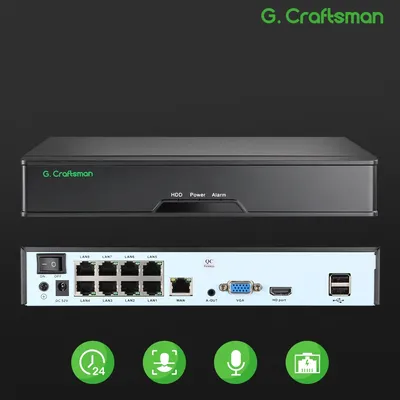 XMeye 8ch POE NVR Register 4K Support 16ch Network Video Recorder H.265+ 24/7 Recording IP Camera