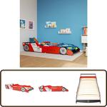 Lit voiture de course pour enfants 90 x 200 cm Rouge - Lit Bébé - Lit Enfant - Lit Junior - Lit
