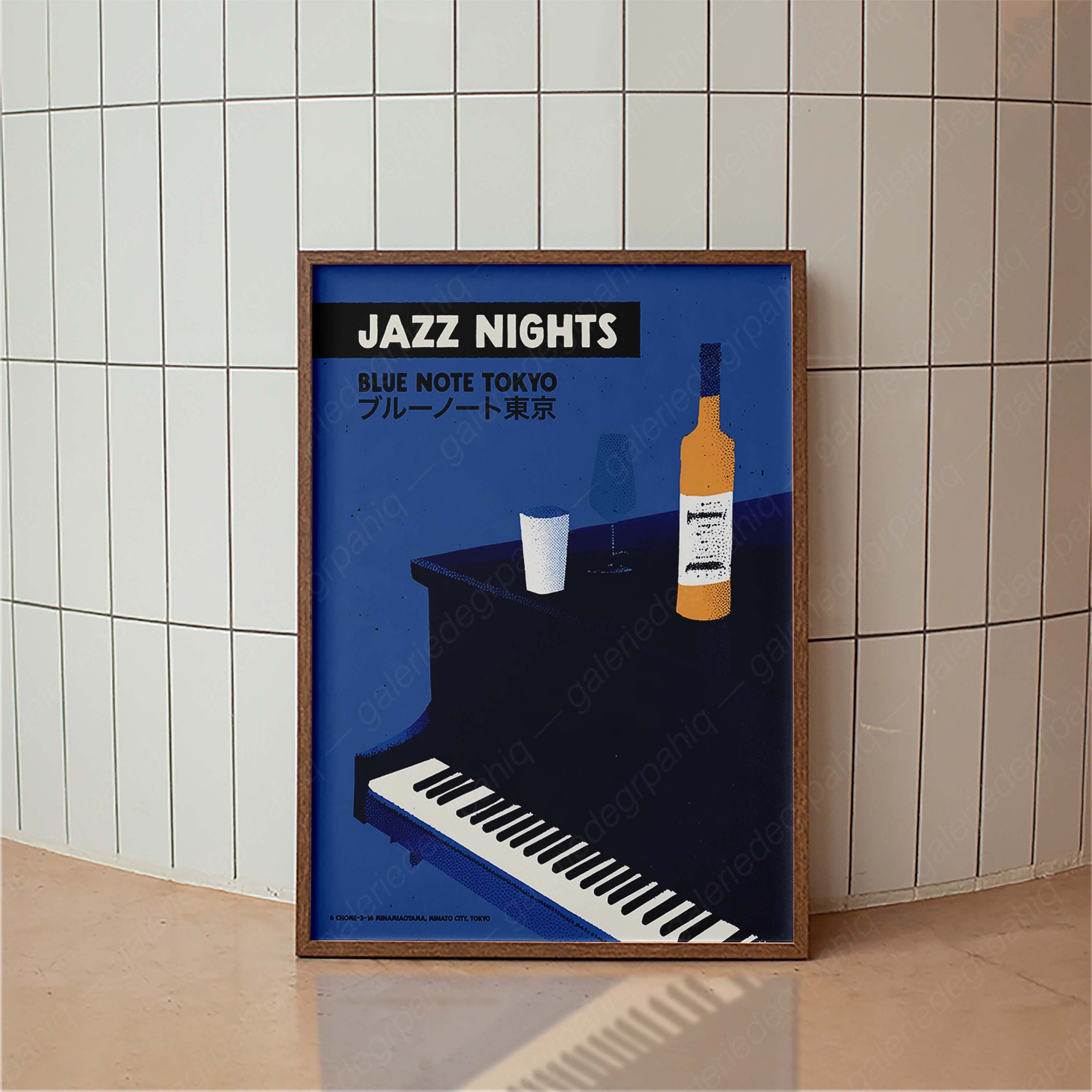 Poster Retro Jazz Nights Tokyo, Poster Jazz giapponese, Stampa tipografica, Stampa artistica vintage minimalista, Stampa poster retrò, Arte jazz
