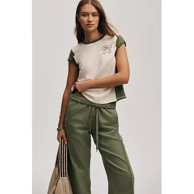 The Bennie Cotton-Slub Crew-Neck Short-Sleeve Tee by Pilcro: Colourblock Edition
