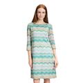 Etuikleid BETTY BARCLAY "Betty Barclay Etuikleid mit 3/4 Arm", Damen, Gr. 42, Normalgrößen, bunt (khaki, blau), Obermaterial: 100% Polyester. Futter: 100% Polyester., festlich, ausgestellt kurz, U-Boot-Ausschnitt, 3/4-Ärmel, Kleider, Muster