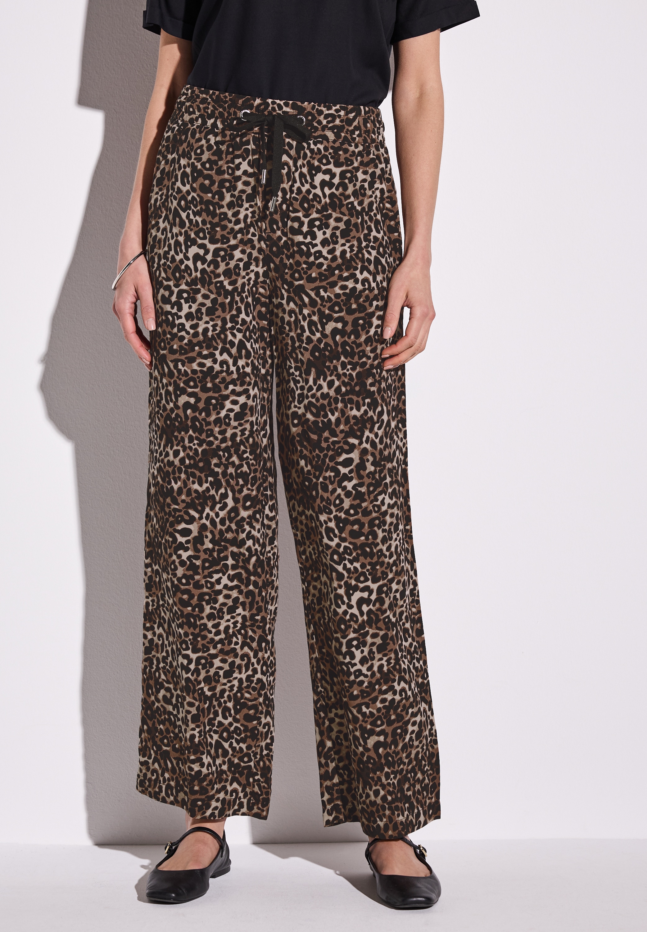 Culotte STREET ONE, Damen, Gr. 36, Länge 30, braun (cub braun), Stoff, 100% Viskose, comfort fit normal, Hosen Culotte, im Loose Fit