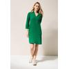 Sommerkleid CECIL, Damen, Gr. M (40), US-Größen, grün (garden grün), Web, 100% Baumwolle, unifarben, casual, comfort fit kniefrei, V-Ausschnitt, 3/4-Ärmel Bündchen, Kleider, aus 100% Baumwolle
