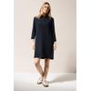 Blusenkleid CECIL, Damen, Gr. S (38), US-Größen, blau (universal blau), Stoff, 55% Polyester, 44% Viskose, 1% Elasthan, unifarben, casual, comfort fit kniefrei, V-Ausschnitt, 3/4-Ärmel Bündchen, Kleider, mit Knopfleiste