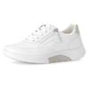 Keilsneaker GABOR ROLLINGSOFT, Damen, Gr. 37, silber (weiß, silberfarben), Lederimitat, sportlich, Schuhe, Freizeitschuh, Halbschuh, Schnürer, herausnehmbares Wechselfußbett