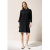 Blusenkleid CECIL, Damen, Gr. XL (44), US-Größen, schwarz, Stoff, 55% Polyester, 44% Viskose, 1% Elasthan, unifarben, casual, comfort fit kniefrei, V-Ausschnitt, 3/4-Ärmel Bündchen, Kleider, mit Knopfleiste