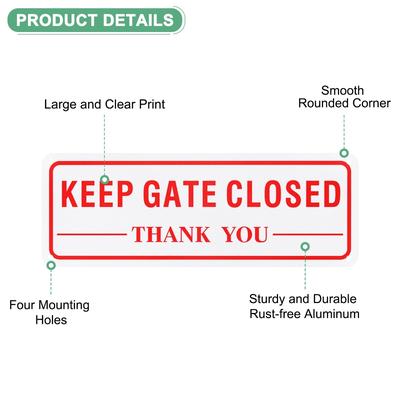 4-Pack Keep Gate Closed Thank you Sign for Home