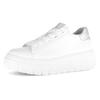 Plateausneaker GABOR, Damen, Gr. 39, silber (weiß, silberfarben), Kalbsleder, unifarben mit Farbeinsatz, sportlich, Schuhe, Schnürschuh, Halbschuh, Freiezeitschuh mit Best Fitting-Ausstattung