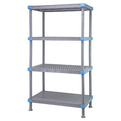 Quantum Food Service QP214262V3S1 42" NSF 4-Tier Polymer Shelf - Millenia, 21"W, 62"H, Gray
