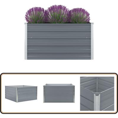 Vidaxl - Hochbeet 100 x 100 x 45 cm Verzinkter Stahl Grau - Hochbeet - Stahlhochbeet Image