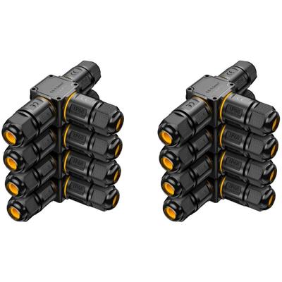 8 Stück wasserdichte IP68-Kabelverbinder – 3-Wege-Anschlussdose, 3-adriger wasserdichter Image