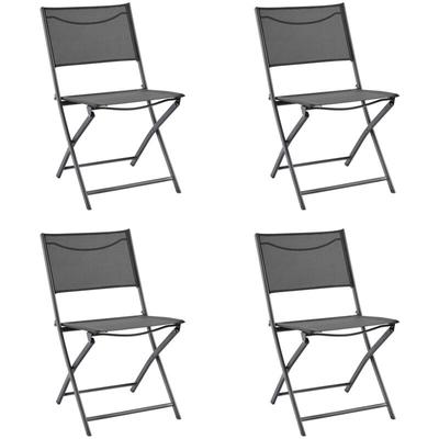 4er-Set Klappbarer Gartenstuhl Klappstuhl Terrassenstühle Tragbar & Platzsparend Essstühle für Image