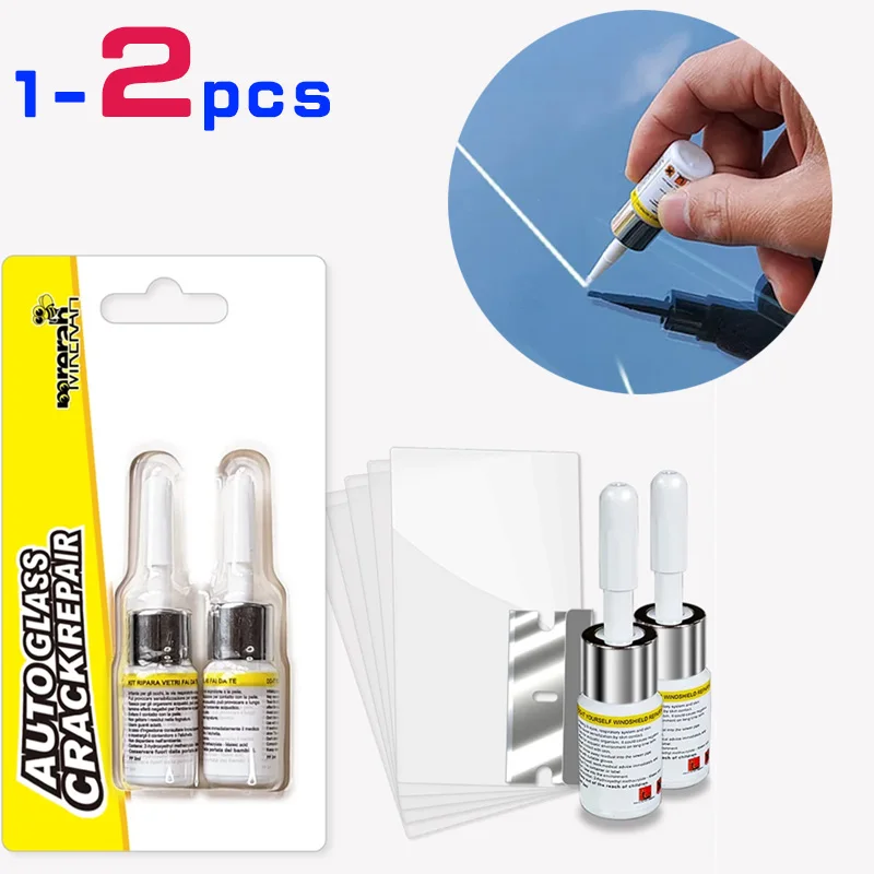Car Window Repair Fluid Cracked Glass Scratch Repair Kit Windshield Repair Liquid for Car Auto Window Glasss Crack Restore Tool