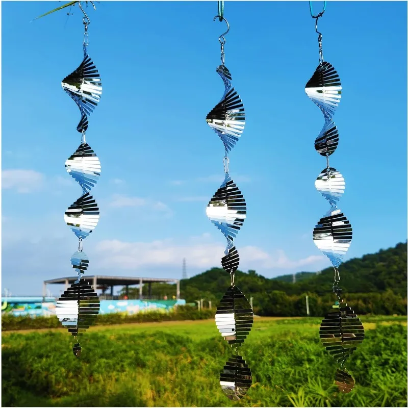 Kreative Home Metall 3D Wind Glockenspiel Tornado Angst Vogel Reflektor Licht super glänzenden Wind Rotator Outdoor Garten Dekoration Image