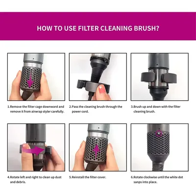 2Pcs Filter Cleaning Brush for Dyson Airwrap Styler HS01 HS05 Filter Clean Brush AttachmentJAS
