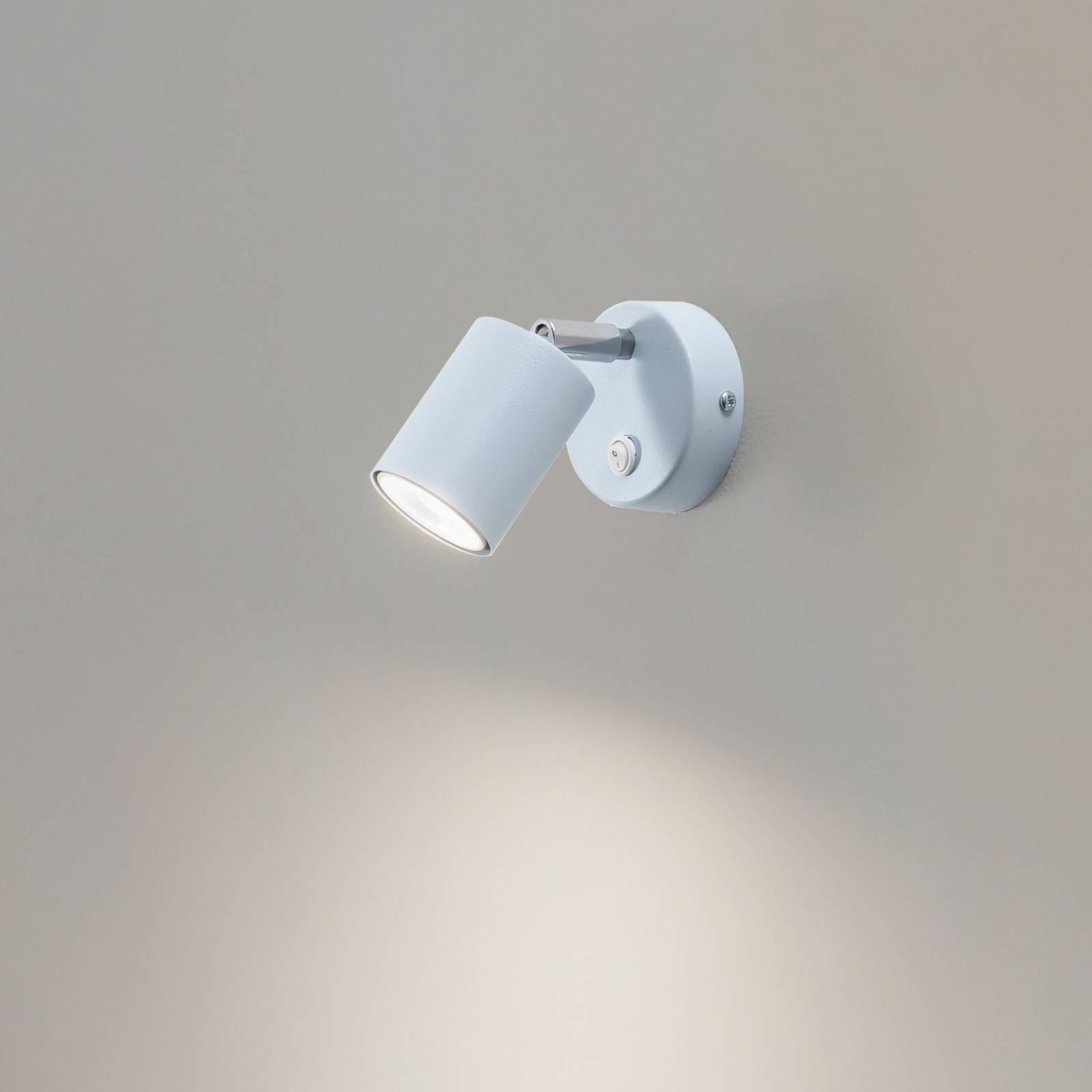 Wandstrahler Fun, hellblau, 14 cm hoch, verstellbar, GU10 Fun Luminex, blau, für Wohn- / Esszimmer, Metall, Modern, Strahler