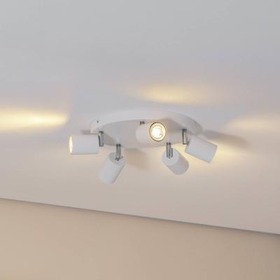 Deckenstrahler Fun, weiß, Ø 30 cm, verstellbar, GU10 Fun Luminex, dimmbar, weiß / opal, für Wohn- / Esszimmer, Metall, Modern, Strahler Image