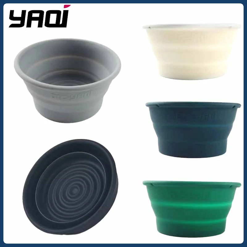 Yaqi zusammenklappbare tragbare Silikon-Reise-Rasierschale, Schwarz, Grün, Weiß, Blau, Grau, Farbe, Herren-Reinigung, Gesichts-Rasierschale, Neu Image