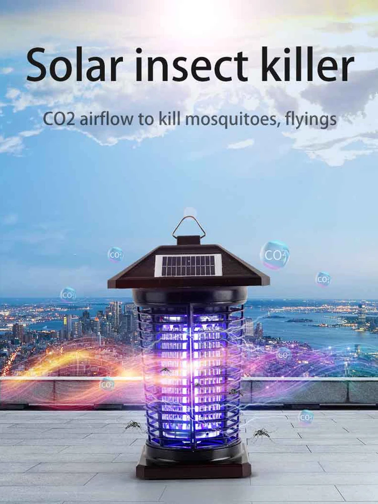 GGbingo Outdoor Solar Moskito Lampe LED UV-Falle wasserdicht Anti Fly Motte Bug Insekt elektrische Solar Lampe für Garten Camp Outdoor Image