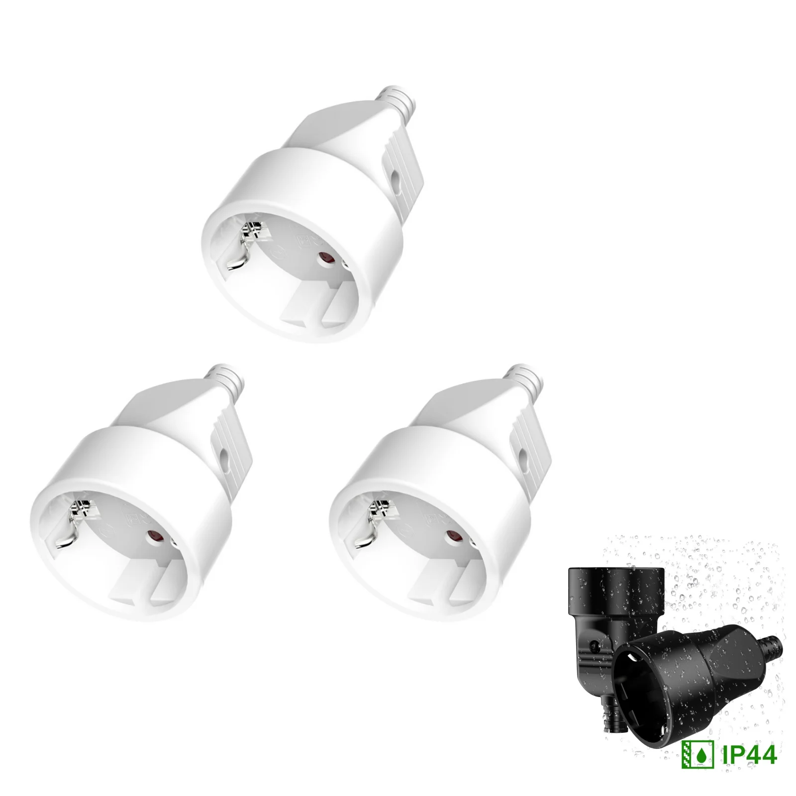 3 stücke EU Ersatz Wiederaufladbare AC Power Stecker Weibliche Steckdose Stecker Steckdose Für Power Verlängerung Kabel 250V 16A Image