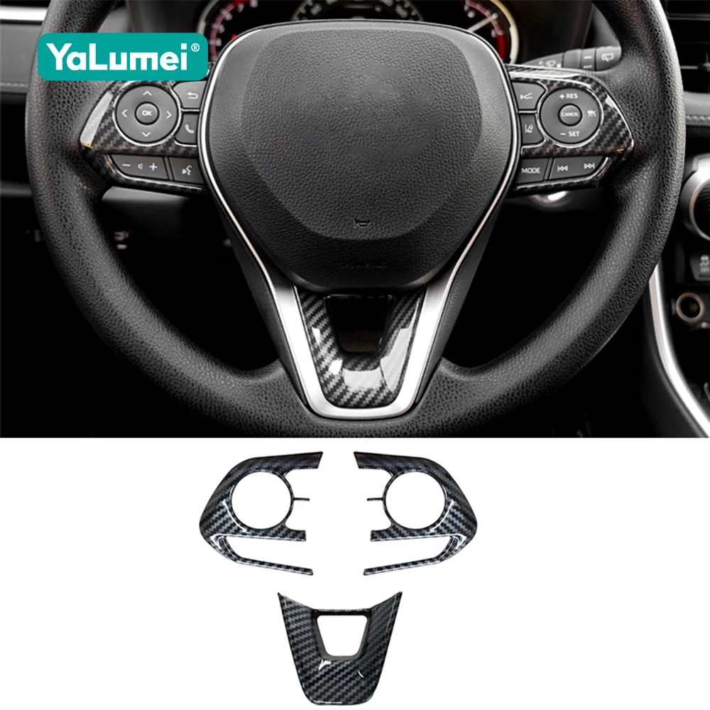 Für Toyota Rav4 XA50 Corolla E210 2019 2020 2021 2022 2023 2024 ABS Auto Lenkrad Taste Panel Pailletten Abdeckung rahmen Borte Image