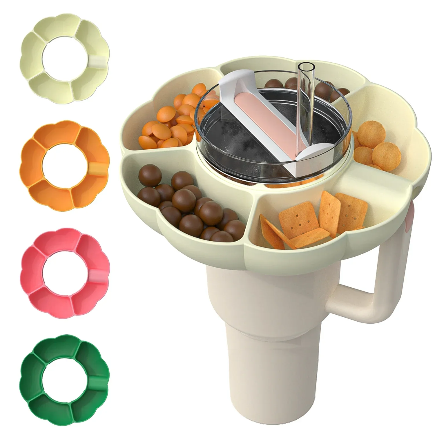 Wiederverwendbare Silikon-Snackschale für Stanley Cup Snackteller, Snackbox, Getränkehalter, Outdoor-Aktivitäten, Tassenzubehör Image