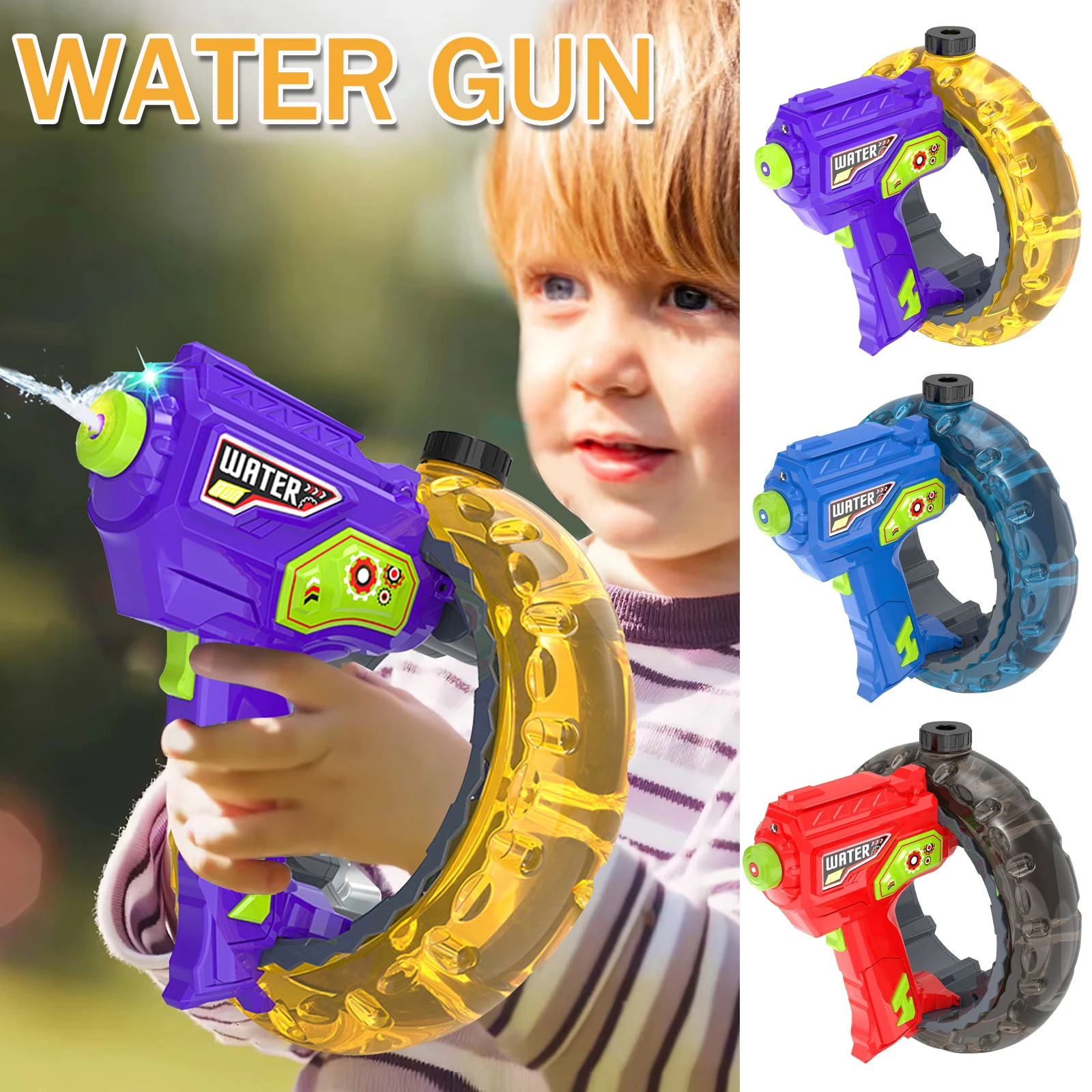 Wasserpistole mit hoher Kapazität für Kinder und Erwachsene, mit LED, Sommer-Poolspielzeug, leicht, Wasserkampf mit großer Reichweite für Schwimmbad, Strand Image