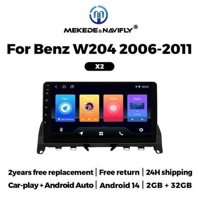 NaviFly 9'' 2 Din Head Unit Autoradio Android All In One Car Radio Video Player For Mercedes Benz C-Class 3 W204 S204 2006-2011