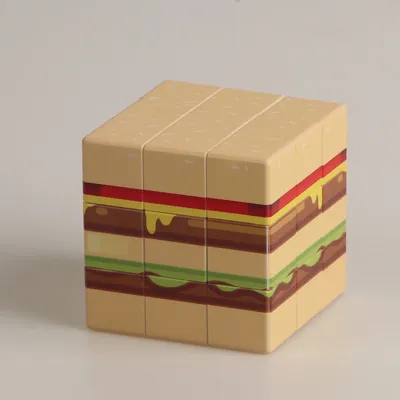 Zauberwürfel 3x3x3 3D UV Graffiti Hamburger Spaß Stressabbau Puzzle Professionelles Smooth Speed Image