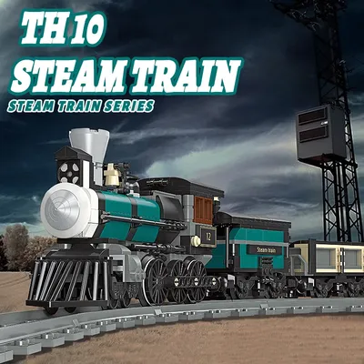 Th 10 Dampfzug Modellbau steine Ziegel technische Eisenbahn Desktop-Dekoration Baugruppe 59001 High-Tech-Kinderspiel zeug als Geschenk Image