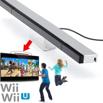 Ersatz Wired Infrarot IR Ray Motion Sensor Bar 9,4 zoll Stand Empfänger Mit Klebstoff für Nintendo Image