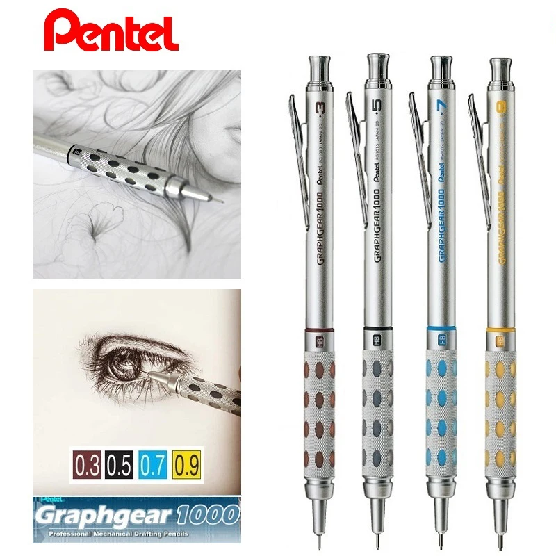 Pentel GRAPHGEAR 1000 Druckbleistift, professionelles Metall, Skizzieren, Zeichnen, architektonisches Design, nützlicher Stift, Schule, Offizierkunst Image