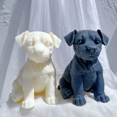 Jack Russell Puppy Candle Silicone Mold 3D Animal Cute Puppies Statue Soy Wax Mould Dog Lover Gift
